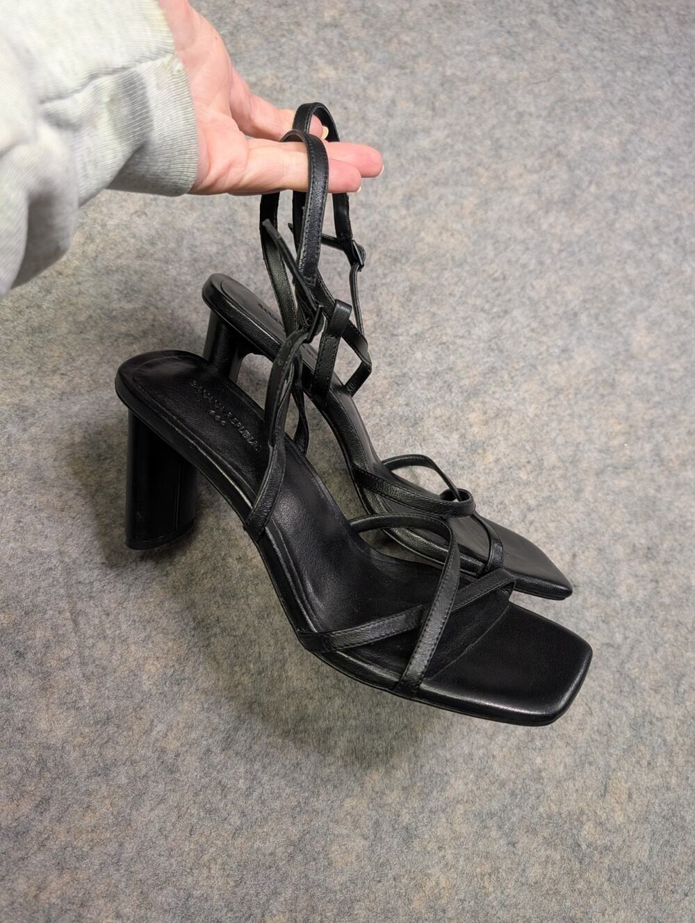 BLACK LEATHER HEELS STRAPPY SANDALS Banana Republic WOMEN’S SIZE 8.5